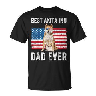 Akita Dad American Flag Akita Inu Dog Lover Owner T-shirt - Thegiftio
