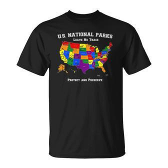 All 63 Us National Parks Design For Campers Hikers Walkers Unisex T-Shirt