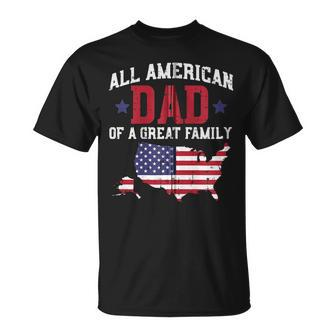 All American Dad Usa Flag 4Th Of July Fourth Patriot Men Zip Unisex T-Shirt - Seseable