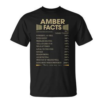 Amber Name Amber Facts T-Shirt - Seseable