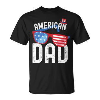 American Dad 4Th Of July Sunglasses Usa Patriotic Flag Unisex T-Shirt - Seseable