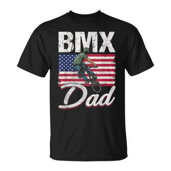 American Flag Bmx Dad Fathers Day Funny 4Th Of July Unisex T-Shirt - Seseable