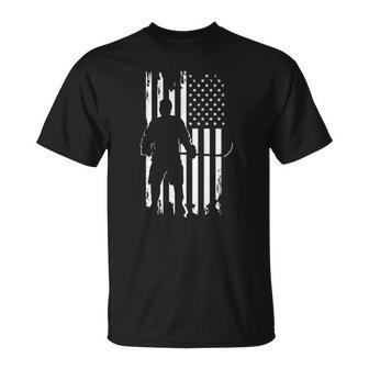 American Flag Hockey Apparel - Hockey Unisex T-Shirt | Mazezy
