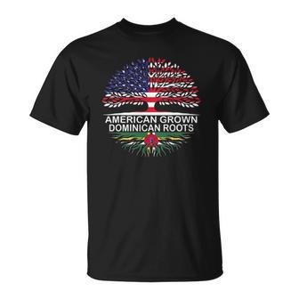 American Grown Dominican Roots Dominica Flag Unisex T-Shirt | Mazezy