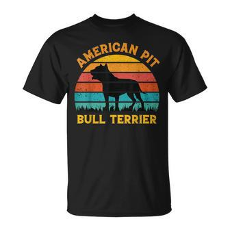 American Pit Bull Terrier Dog Lovers Sunset For Dad Mom Dad T-shirt - Thegiftio UK