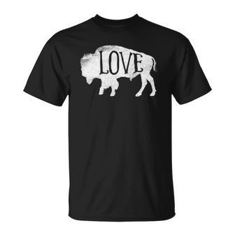 American Vintage Buffalo Silhouette Love Bison Tee Unisex T-Shirt | Mazezy