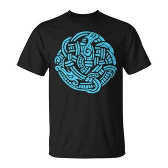 Ancient Viking Serpent Amulet For Nordic Lore Lovers V2 Unisex T-Shirt | Seseable CA
