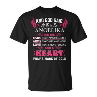 Angelika Name And God Said Let There Be Angelika T-Shirt - Seseable