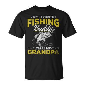 Angler I My Favorite Fishing Buddy Calls Me Grandpa Fishing T-shirt - Thegiftio UK