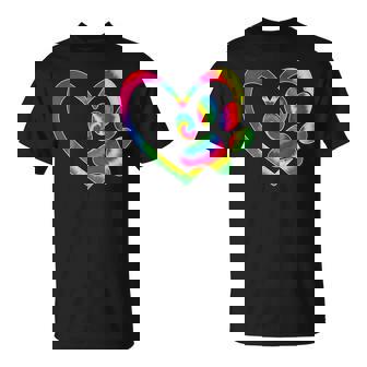 Animal Rescue Dog Cat Paw Heart Print Tie Dye Dog Dad Mom T-shirt - Thegiftio