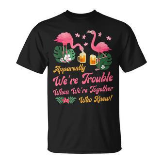 Apparently We Are Trouble When We Are Together Flamingo V3 T-shirt - Thegiftio UK