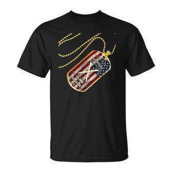 Army 10Th Mountain Division American Flag Dog Tag Unisex T-Shirt | Mazezy