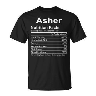 Asher Name Asher Nutrition Facts T-Shirt - Seseable