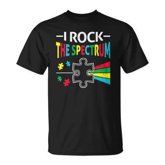 Autism Awareness Support Autistic Kids Rock Spectrum Unisex T-Shirt | Mazezy UK