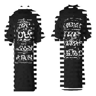 Awesome Dads Have Tattoos And Beards Mom Wife Tattoos T-shirt - Thegiftio