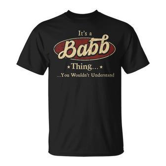 Babb Shirt Personalized Name Gifts T Shirt Name Print T Shirts Shirts With Names Babb Unisex T-Shirt - Seseable