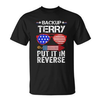 Back It Up Terry American Flag Usa 4Th Of July Sunglasses Unisex T-Shirt - Seseable