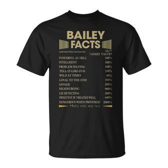 Bailey Name Bailey Facts T-Shirt - Seseable