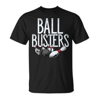Ball Busters Funny Team Name180 Bowling Bowler Unisex T-Shirt - Seseable