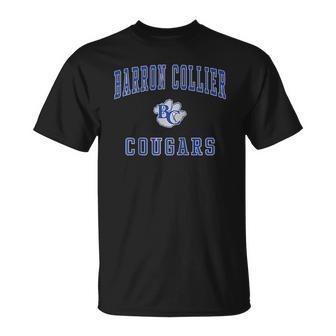 Barron Collier High School Cougars Raglan Baseball Tee Unisex T-Shirt | Mazezy