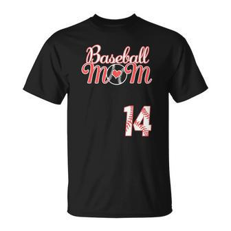 Baseball Mom 14 Baseball Player Jersey T-shirt - Thegiftio UK