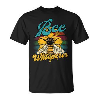 Bee Bee Bee Whisperer Vintage Retro Style Honeybee Hives V4 Unisex T-Shirt - Monsterry UK