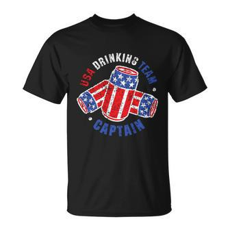 Beer Can Flag 4Th Of July Independence Day Unisex T-Shirt - Monsterry