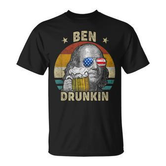 Ben Drankin Drunking Funny 4Th Of July Beer Men Woman V2 Unisex T-Shirt - Seseable