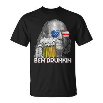Ben Drankin Drunking Funny 4Th Of July Beer Men Woman V4 Unisex T-Shirt - Seseable