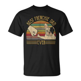 Best Frenchie Dad Ever Retro Vintage Sunset Unisex T-Shirt - Monsterry CA