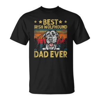 Best Irish Wolfhound Dad Ever Vintage Dog Fathers Day T-shirt - Thegiftio UK