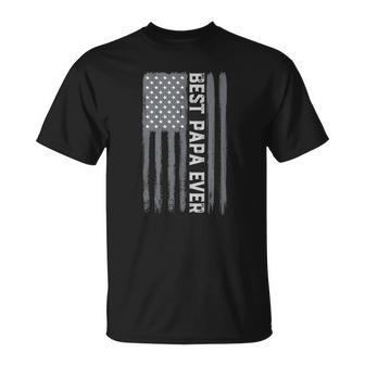 Best Papa Ever Vintage American Flag 4Th Of July Patriotic Unisex T-Shirt | Mazezy DE