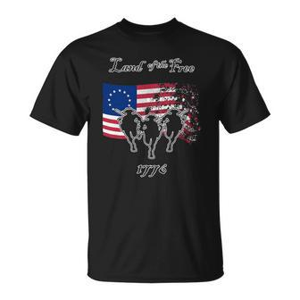 Betsy Ross Flag Land Of The Free Women Men Patriotic Gift Unisex T-Shirt | Mazezy