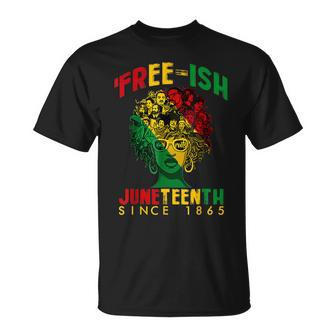 Black Queen Afro Free-Ish Since 1865 Juneteenth Black T-shirt - Thegiftio UK