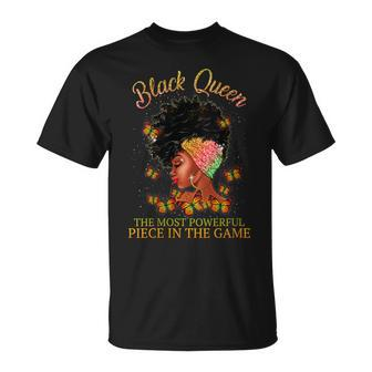 Black Queen The Most Powerful Piece In The Game Melanin Girl T-shirt - Thegiftio UK