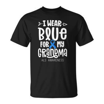 Blue Ribbon For Grandma Disease Als Awareness Family Cure Unisex T-Shirt | Mazezy