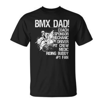 Bmx Dad Coach Sponsor Mechanic Driver On Back Classic Unisex T-Shirt | Mazezy