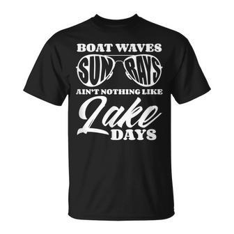 Boat Waves Sun Rays Lake Days Pontoon Boat Summer Boating T-shirt - Thegiftio UK