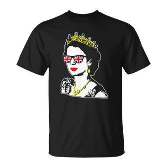 British Elizabeth Ii Union Jack Sunglasses Meme Unisex T-Shirt | Mazezy