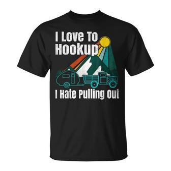 Camping Hookup I Hate Pulling Out Vintage Camper And Truck T-shirt - Thegiftio UK