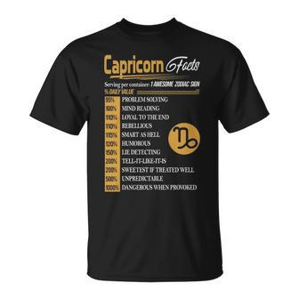 Capricorn Zodiac Capricorn Facts Birthday T-Shirt - Seseable