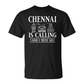 Chennai India City Skyline Map Travel Unisex T-Shirt | Mazezy