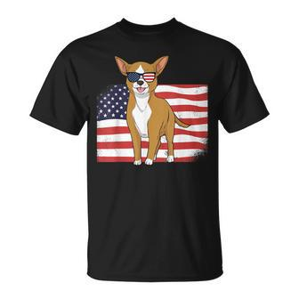 Chihuahua Dad & Mom American Flag 4Th Of July Usa Funny Dog Unisex T-Shirt - Seseable