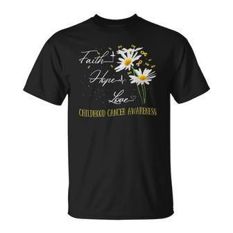 Childhood Cancer Awareness Faith Hope Love Awareness T-shirt - Thegiftio UK