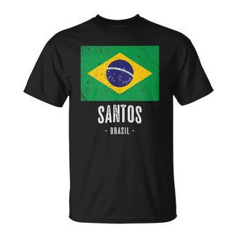 City Of Santos - Brazil Br Brazilian Flag Merch - Graphic Unisex T-Shirt | Mazezy