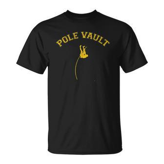 Classic College-Style Pole Vault Unisex T-Shirt | Mazezy