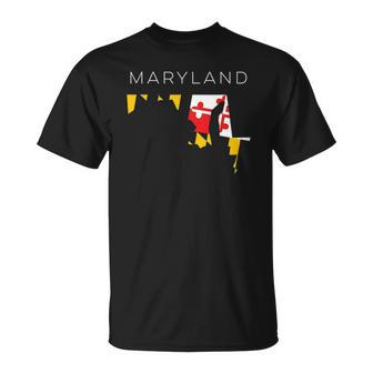 Classy Maryland State Flag Printed Graphic Tee Unisex T-Shirt | Mazezy