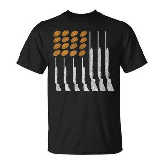 Clay Target Shooting Trap Skeet American Flag Patriotic Unisex T-Shirt - Seseable