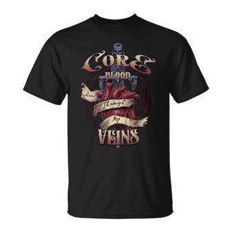 Core Blood Runs Through My Veins Name Unisex T-Shirt - Monsterry DE