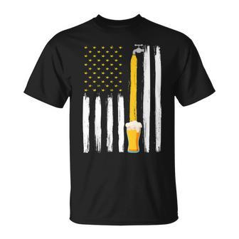 Crafts Beer American Flag Usa 4Th July Brewery Alcohol Lover Unisex T-Shirt - Seseable